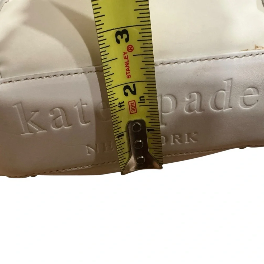Kate Spade New York white and brown trim small nylon Tote handbag